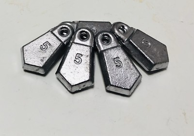 50- 5-OZ HANDMADE PURE LEAD FLAT SINKERS