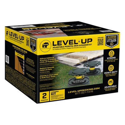 BISON 7079806004 Level.Up System Adjustable Deck Joist Support Expansion, 2-P...