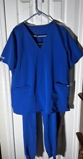 Figs Scrub Set Zamora Jogger & Catarina Top Royal Blue Womens XXL