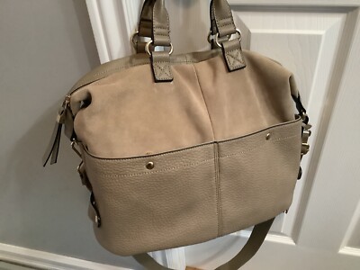 Moda Luxe Satchel/top Handel Handbag With Pebbled Exterior Faux Leather&suede