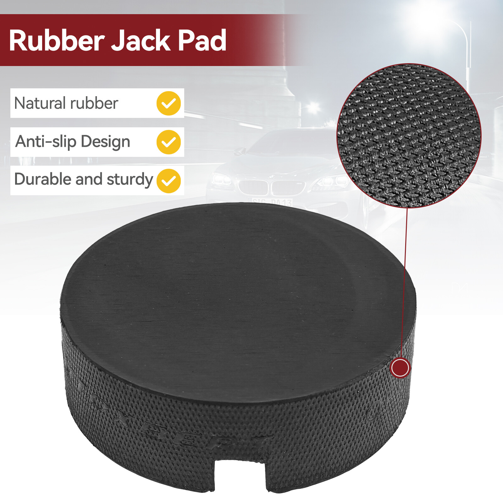Jack Pad Disk For Jack Stands Slotted Rail Floor Jacking Rubber Car Lift Adapter