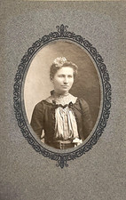 Original Old Vintage Cabinet Card Picture Young Lady Portrait 4.25" x 6.50"