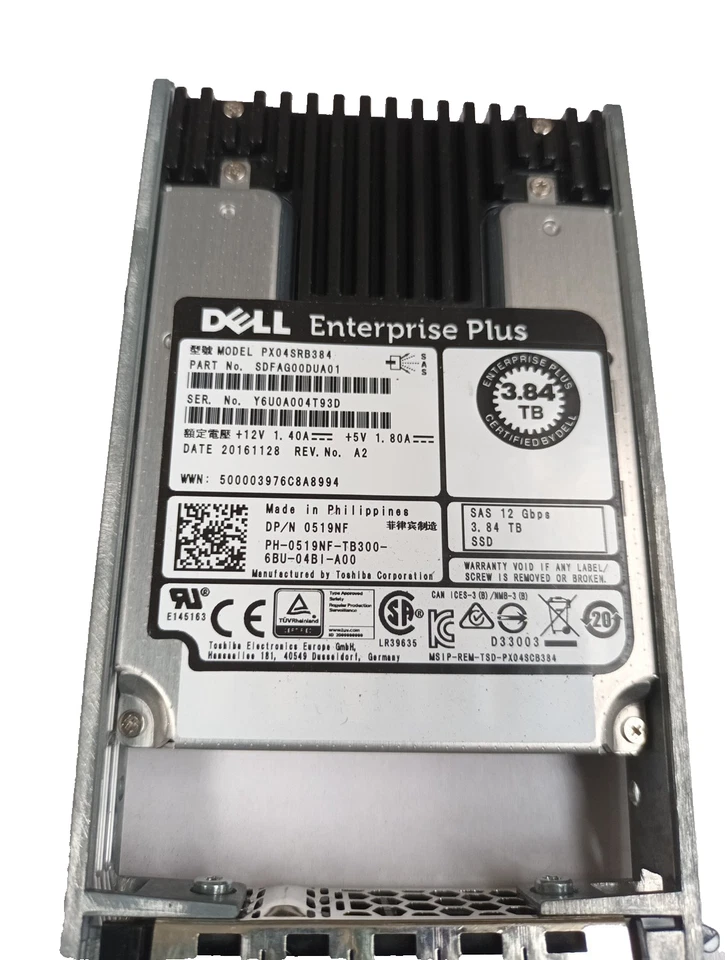 Dell Compellent 3.84TB 2.5" SAS 12G Read Intensive SSD 519NF PX04SRB384 + caddy - Image 3 of 3