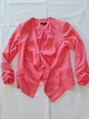 Damen Wasserfall Jacke New Look Größe 10 geraffte Ärmel rosa 11867