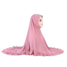 1x Lady Muslim Hijab Headscarf Wrap Scarf Shawl Large Ruffle Scarf Solid Color