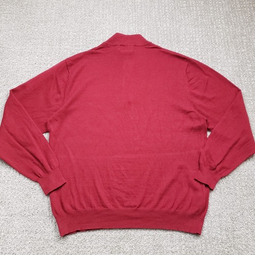 PENDLETON Sweater Mens Large Red Cotton Cashmere 1/4 Zip Pullover - Picture 9 of 15