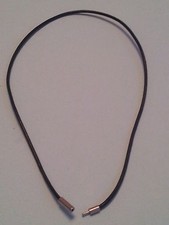 2MM BLACK REAL LEATHER NECKLACE CORD WITH SILVER PLATED BAYONET CLASP 