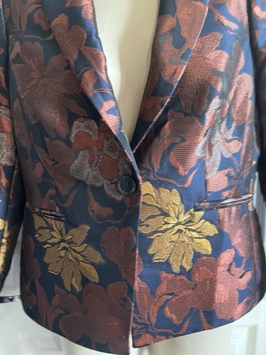 Women's Next Petite Blazer Navy Blue, Gold, Bronze and Copper Size UK 10 - Picture 15 of 24
