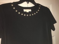 Michael Kors SHIRT Dress BLACK GOLD SZ S NEW