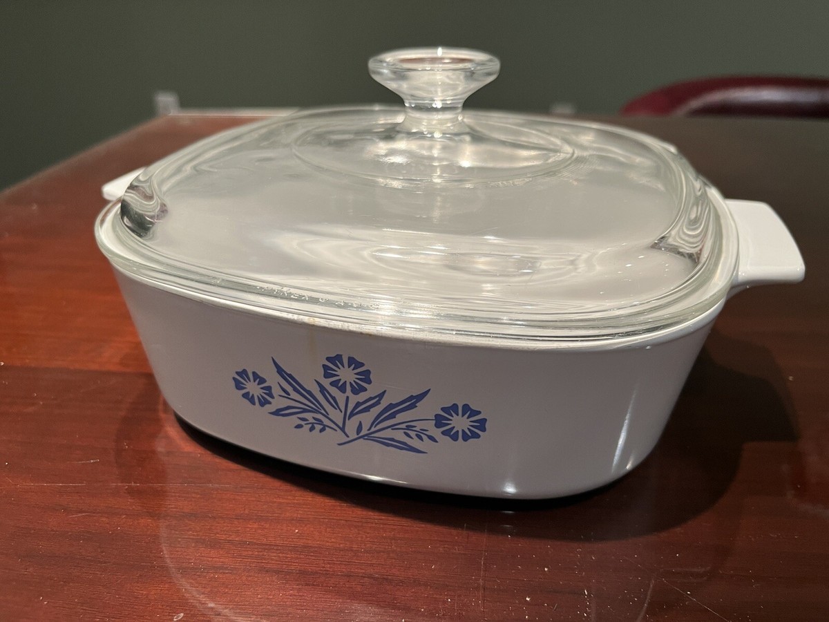 Vintage Corning Ware 2 Qt Blue Cornflower A-2-B Casserole Dish