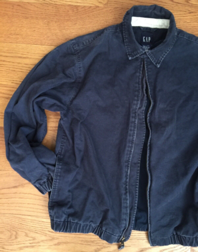 GAP JACKET YOUTH KIDS XXL 42"x25" FULL ZIP NAVY BLUE 100% COTTON LINED VINTAGE - Picture 1 of 12