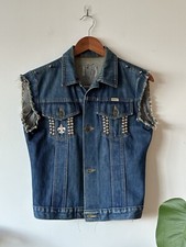 RARE VTG 70’s Sedgefield Blue Bell Wrangler Denim Biker Vest Spikes Made In USA