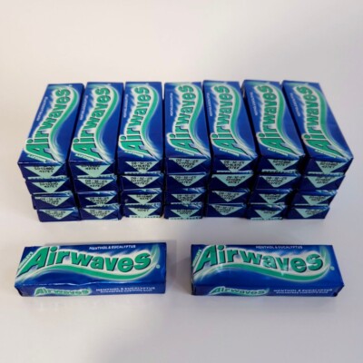 Airwaves Kaugummi Classic Menthol Eucalyptus 30x Pack. mit je 10 | MHD 08.12.25