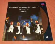 Carreras Domingo Pavarotti -- In Concert Mehta Laserdisc, 1990 TESTED
