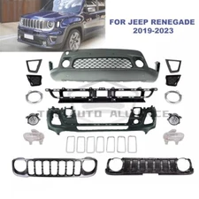 Front Bumper Kit Grill W/Fog Light Turn Lamp for 2019-2023 Jeep Renegade