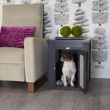 Dog Pet Crate Furniture Style End Table Decor Espresso Medium Up To 50 lbs