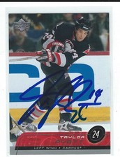 Taylor Pyatt Signed 2002/03 Upper Deck Card #21