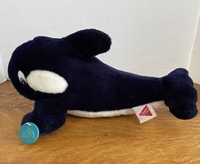 Vtg 95 Free Willy 2 Plush Stuffed Animal Warner Bros Movie Orca Whale Dankin 15"
