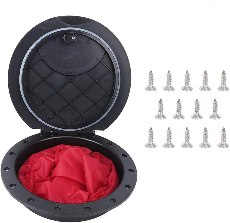 Alomejor 9 in Compartment Cover Kit Standard Round Canoe Deck Plate Cover Marine