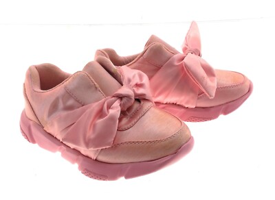 Links Girl's Low Heel Flat Sneakers Slip On Round Toe Width M Color Pink Size 7