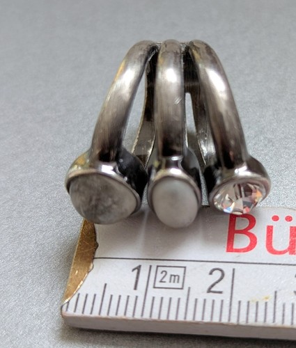 DYRBERG KERN Dreifach-Ring * silberfarben * Steine * Gr. I (16 mm) *** - Bild 6 von 6