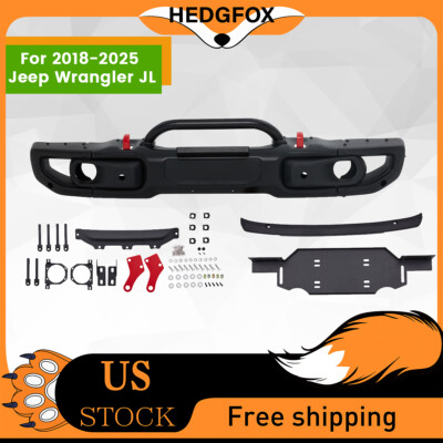 Steel Front Bumper for 10th Anniversary Fit 18-24 Jeep JL Wrangler W/Mount plate