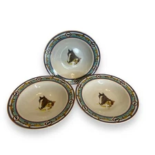 Lot of 3 Horse Folkcraft Stoneware CEDAR VALLEY STABLES Soup Bowls