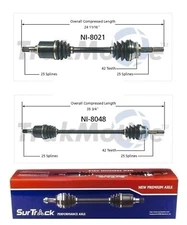 2 Front CV Axle Shafts SurTrack Set for Nissan NX Sentra 200SX FWD 1991-99 1.6L