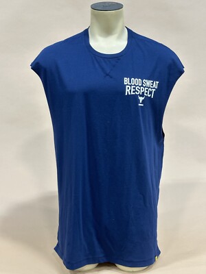 Under Armour Project Rock Mens XL Blood Sweat Respect Tank Top 1380109 Navy 