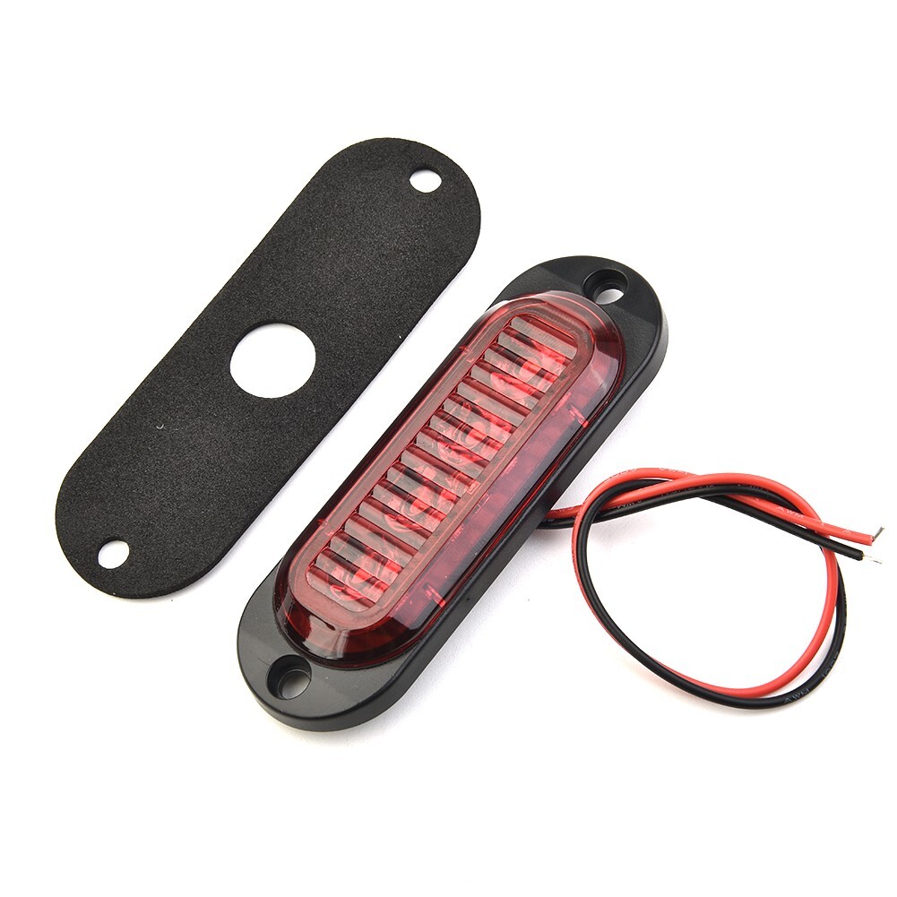 2X Red LED Trailer Truck Side Marker Lights Clearance RV Indicator 12V