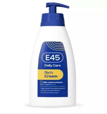 E45 Daily Care Reichhaltige Creme Flasche 400 ml Vitamin C&E Körper Gesicht Hand