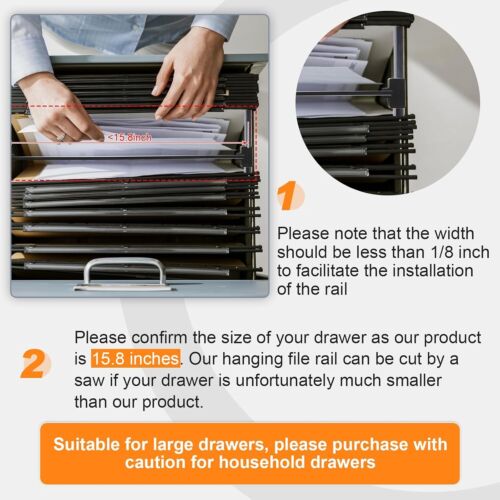 8 Pieces Hanging File Rail Clip File Divider Rail Clips 4 Pieces File Cabinet... - Picture 3 of 3