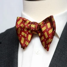 Men's Self-tied Bow Tie Red Gold Ornament Bow tie big Butterfly Bow tie S709