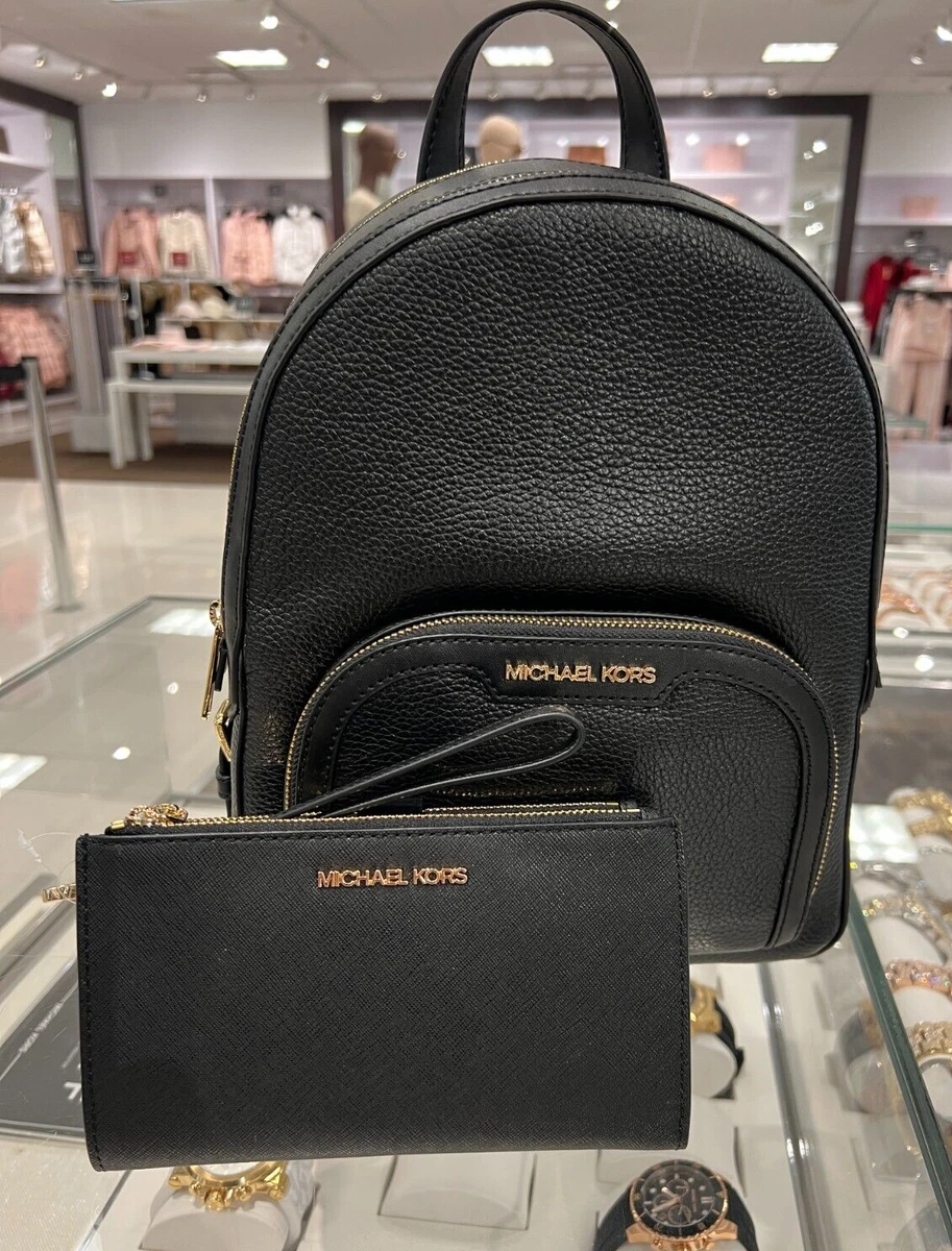 Michael Kors Medium Jaycee Backpack in color Black leather