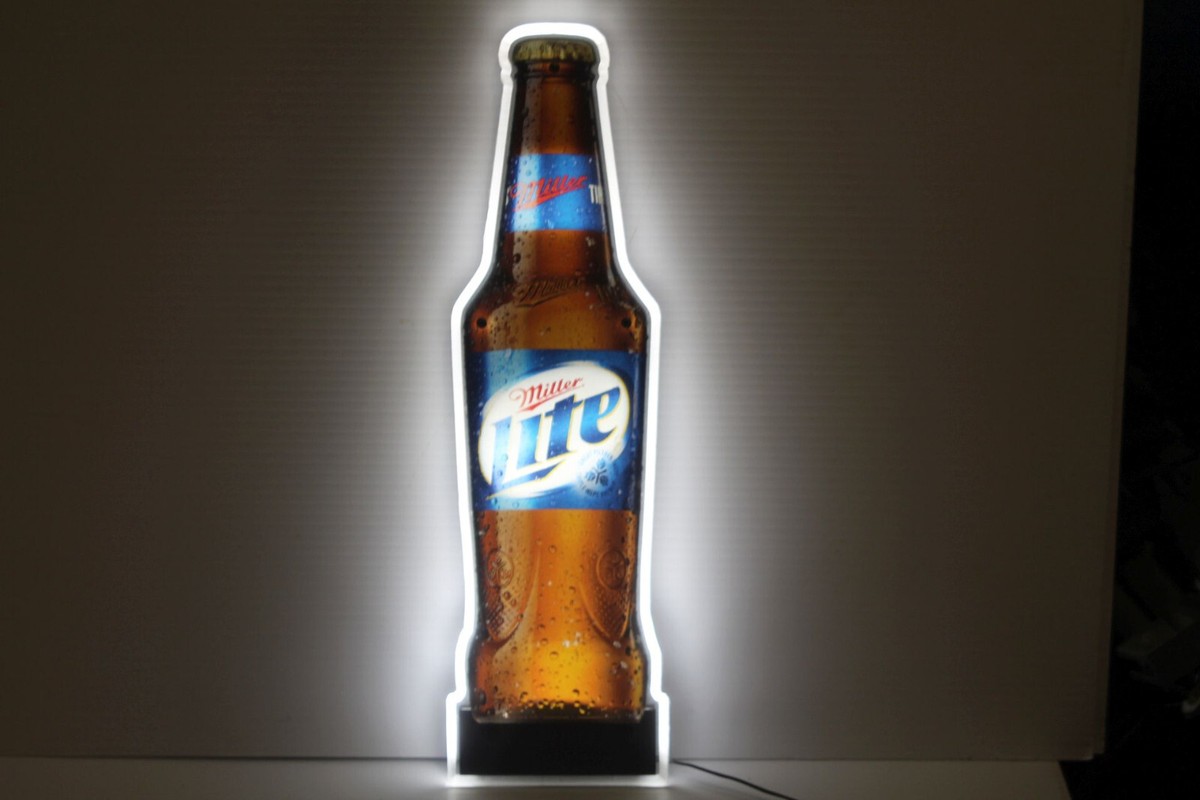 Miller Lite Beer Bottle LED Light Promo Sign #6775 Genuine 15.5