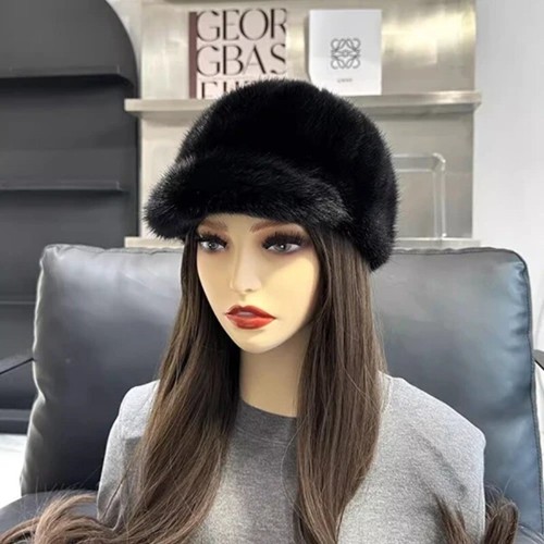 Real Mink Fur Hat Winter Women Keep Warm Mink Hats Natural Mink Fur Cap Outdoor - Picture 7 of 30