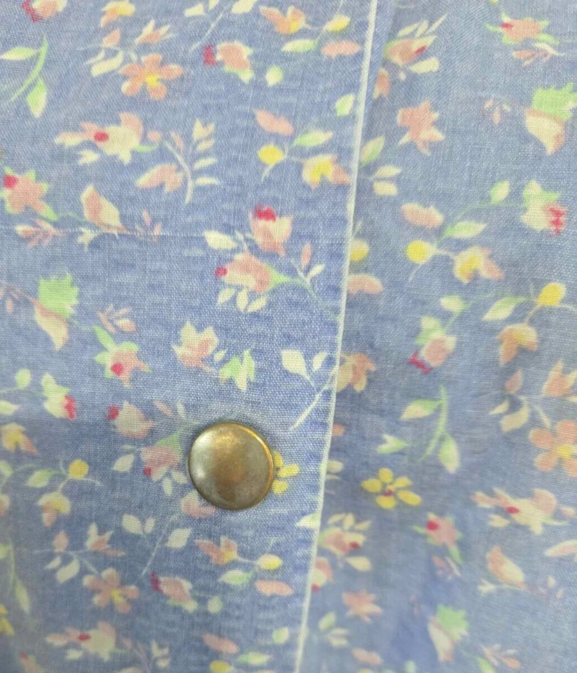 Bata de mujer Morning Glory by Jasmine Rose mediana azul y rosa a presión A506 Foto 3 de 4