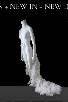 Bodenlanger Feder Trubel Schwanz Zug Kostüm Tanz Fantail Burlesque Cosplay