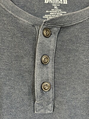 T-shirt De Travail Duluth Homme 2XL - Henley Bleu Thermique Manches Longues - État TB