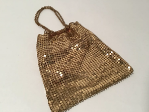 antique gold mesh purse