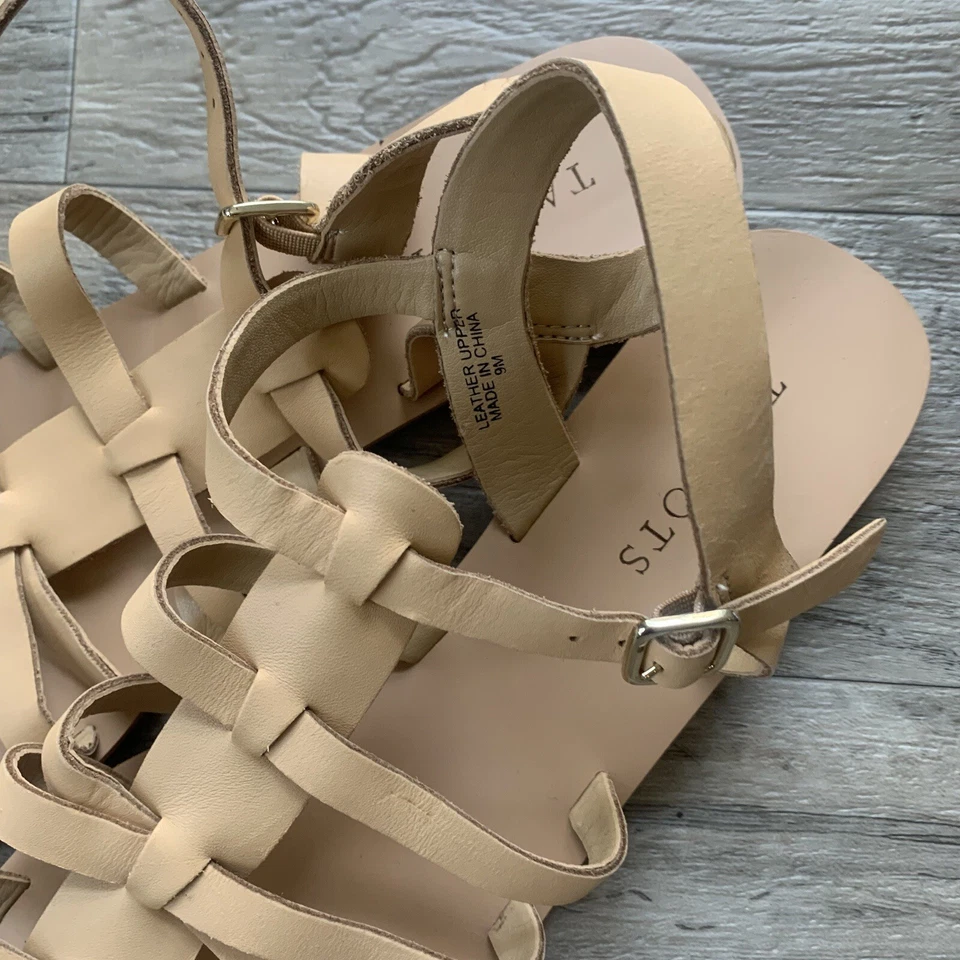 Sandalias Talbots de cuero con tiras con hebilla de gladiador beige talla 9M para mujer Foto 4 de 4