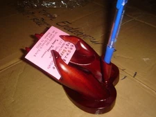 hand craft wooden pair of hands decorative business card and pen holder