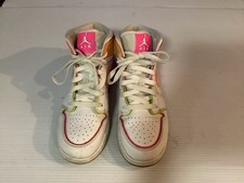 Nike Air Jordan 1 Mid GS Edge Glow White Pink Blast CV4611-100 Size Youth 6.5
