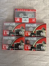 Maxell UR 60 Normal Bias Audio Cassette Tapes New Sealed Lot of 5 Red Vintage