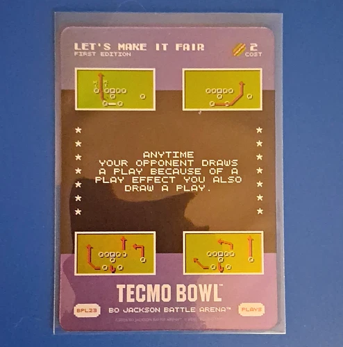 Tecmo Bowl Let's Make It Fair Bo Jackson Battle Arena First Ed Card BPL23 Foil
