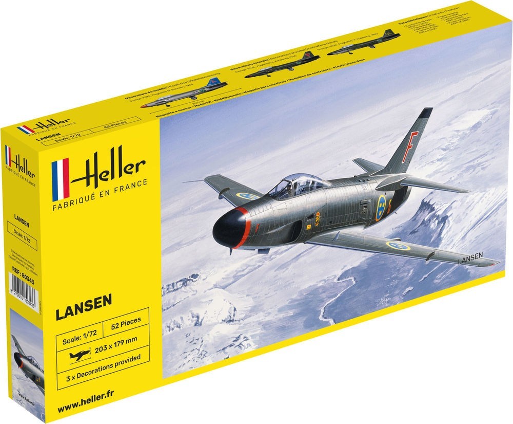 Kit Lansen Heller 80343 maquette avion 1/72 assemblage facile sans défaut
