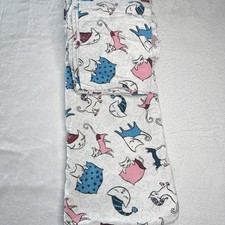 VTG Joe Boxer Meow Mix Cat Flannel Full Sheet Set Y2K Retro Made in USA 4 Pc