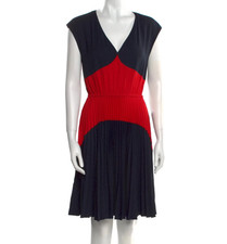 Prada 2014 knee length dres in red and blue. Pre-owned. Good Condition. 