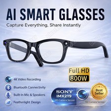 AI Smart Glasses Gradient Lenses Men Women With 8MP Camera 4K HD Video Recorde