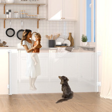 XJD 55" Retractable Extra Wide Safety Gates for Indoor/Outdoor 33" Tall, White